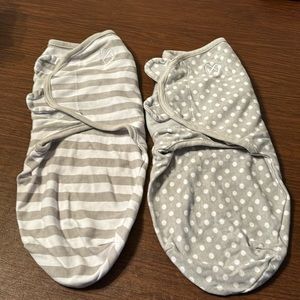 Swaddle Me small/medium gray and white set of 2